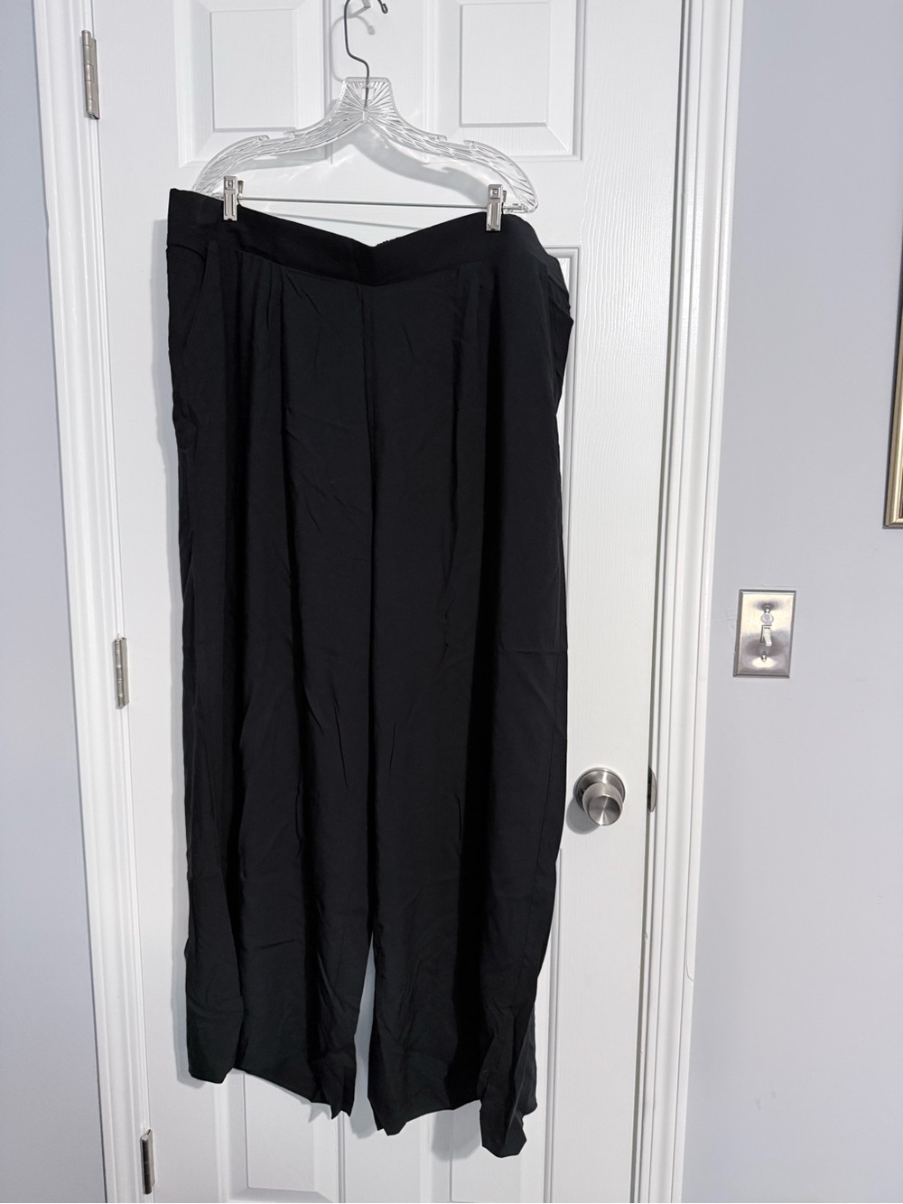 torrid Black Elastic Waist Wide-Leg Challis Pants Size 3R